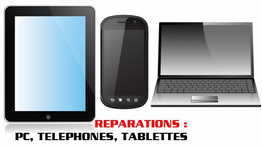 Réparations PC, Tels, Tablettes